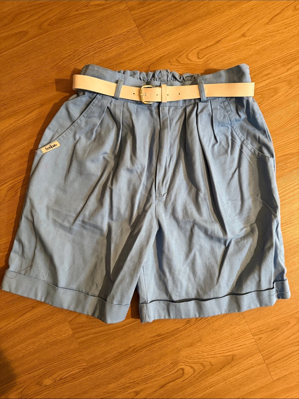 Vintage Women’s Pleated Hi-Rise Shorts with Belt